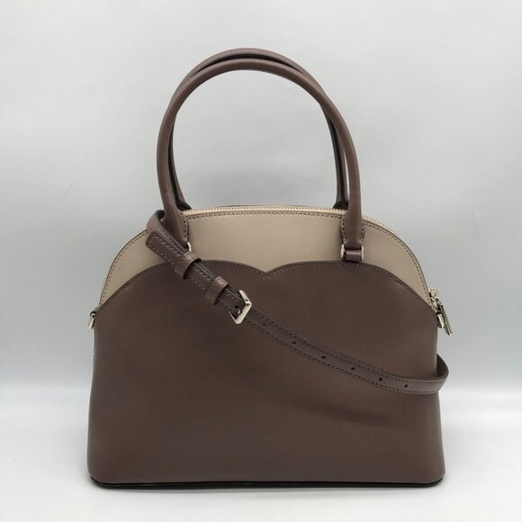 Kate Spade Neutral Colorblock Leather Payton Dome Satchel - Picture 2 of 10
